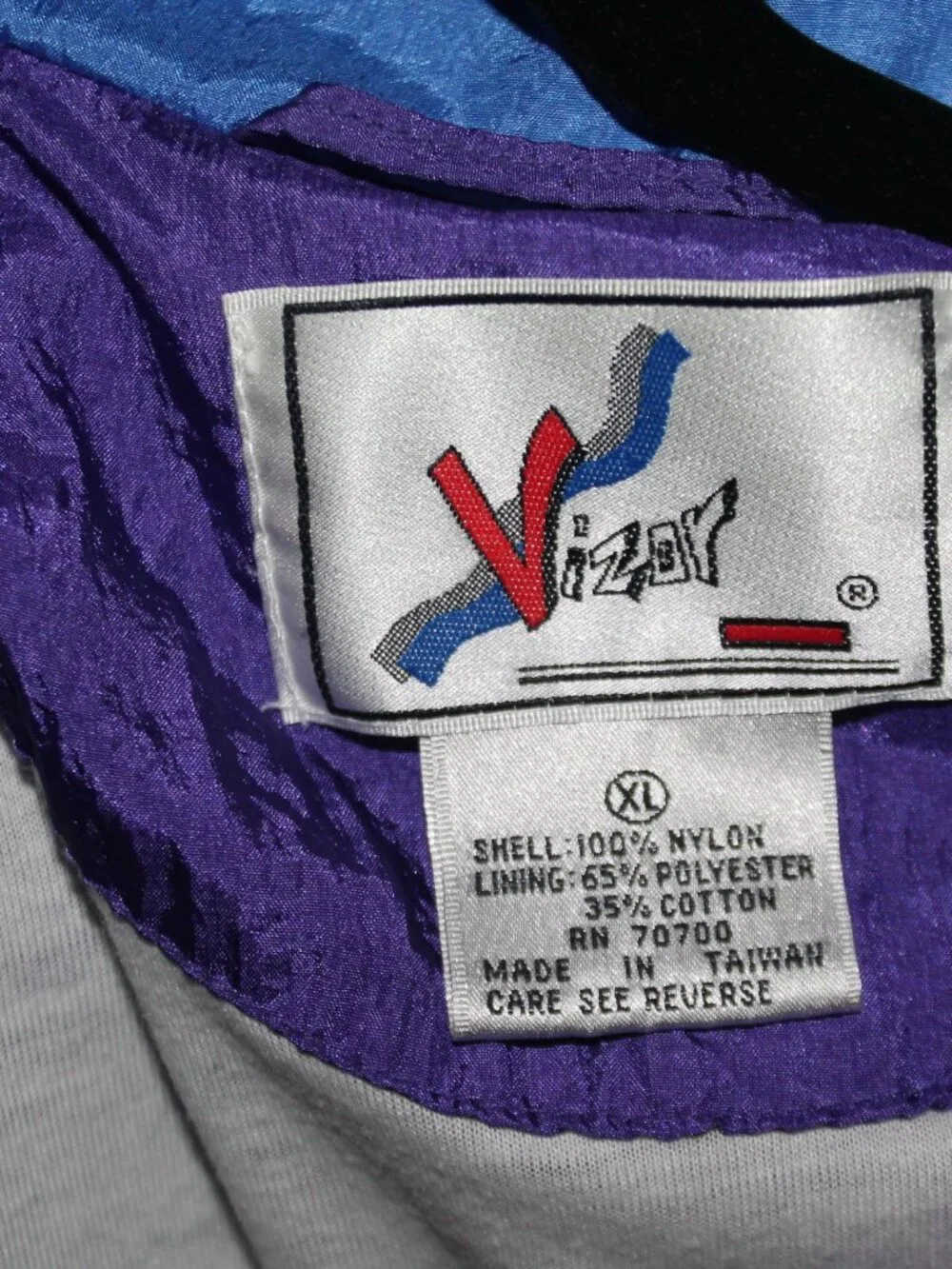 Vintage 90s Colorblock Windbreaker Jacket Mens XL Purple Blue Retro - Picture 3 of 3